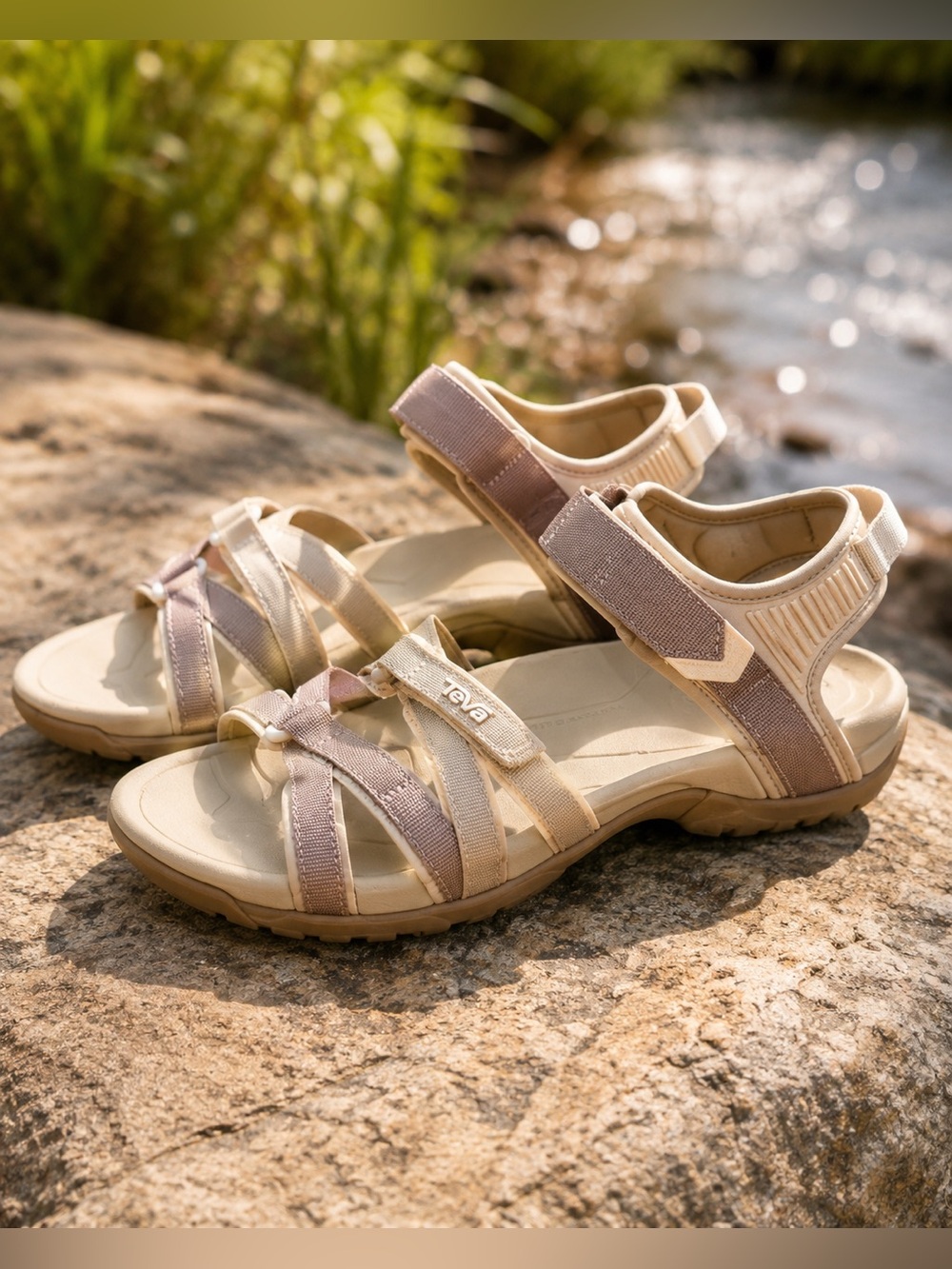 Teva Women’s Tirra Sport Sandals Tan Beige Adjustable Comfort Hiking Size US 10